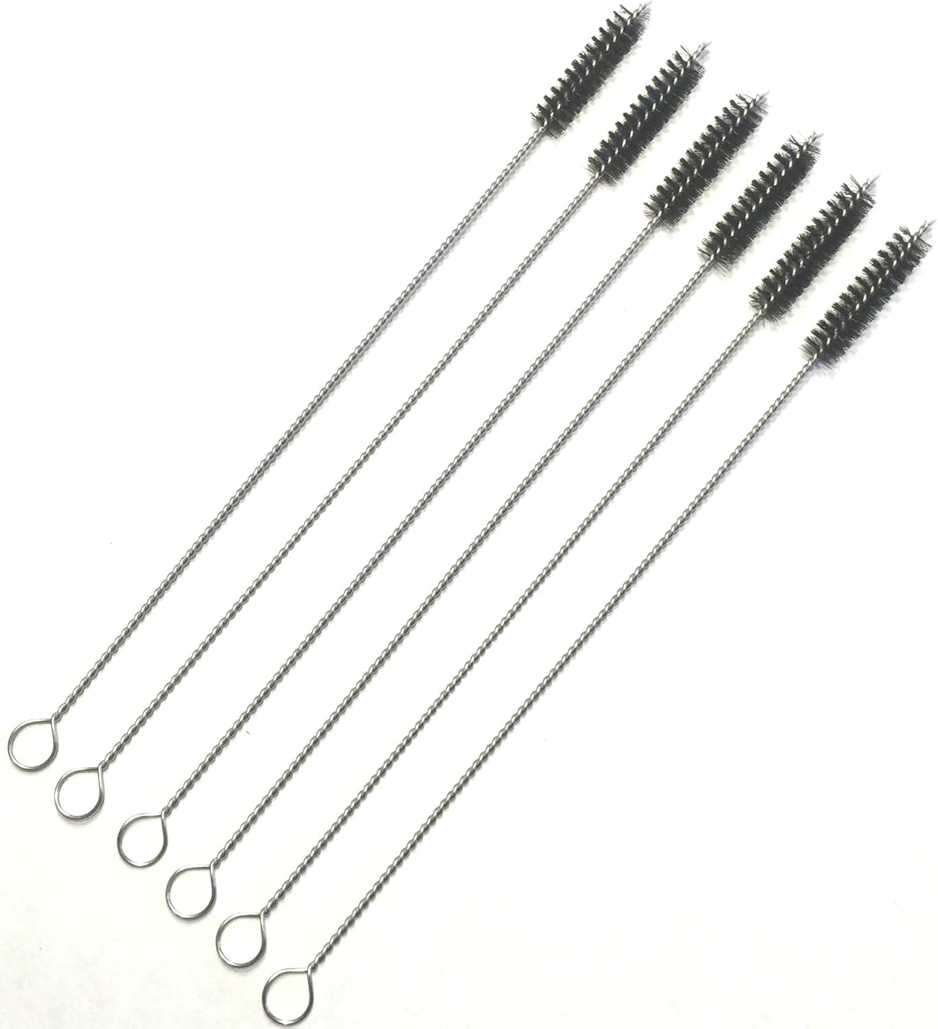 Straw Cleaner Brushes, Black Nylon bristles w/Stainless
