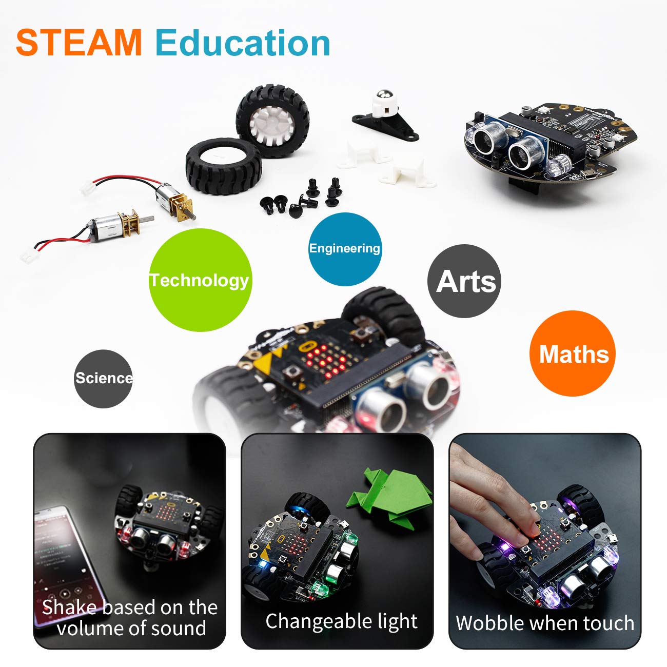 Yahboom Microbit V2 Start Robotic Kit for Kids DIY Programmable STEM ...