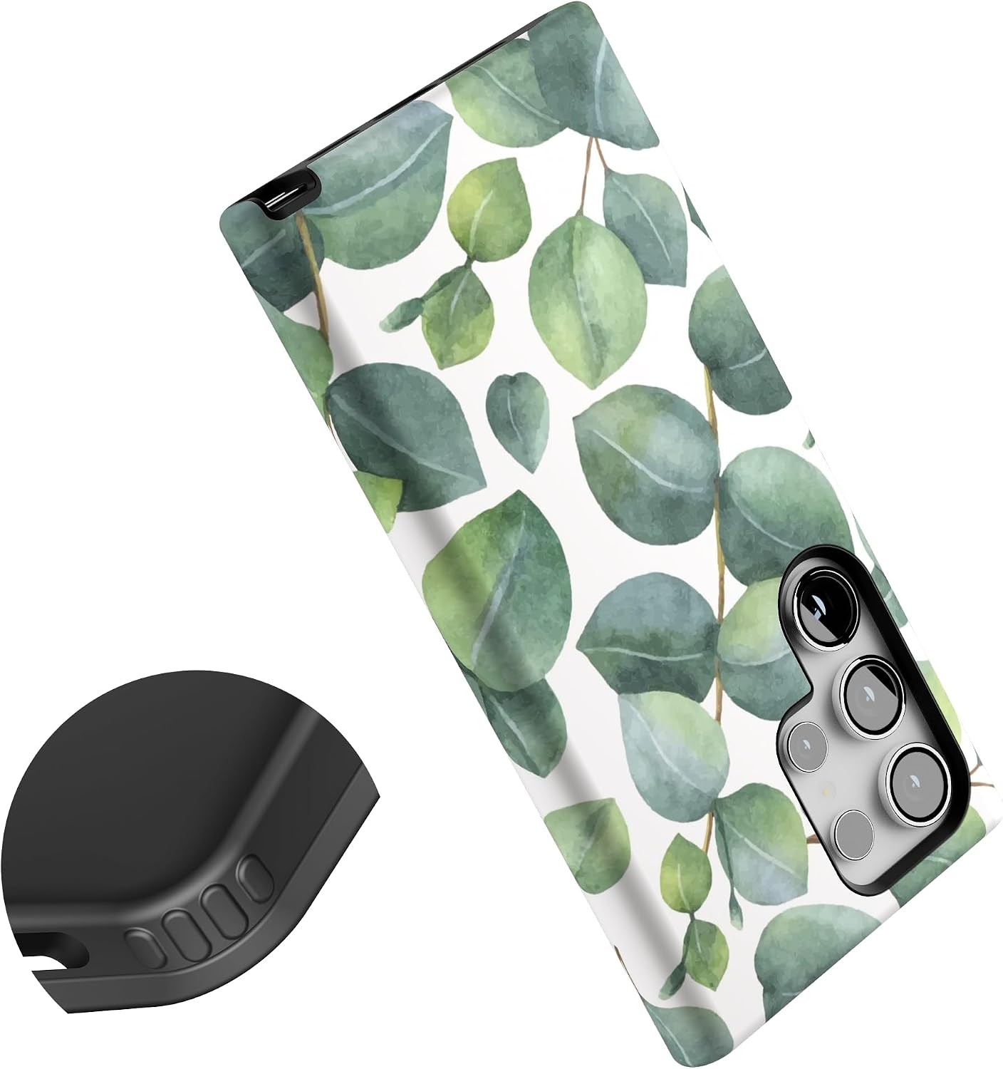 Casely Galaxy S24 Ultra Case | Leaf Me Alone | Green Floral Print | Essential Slim Dual-Layer Protective Design