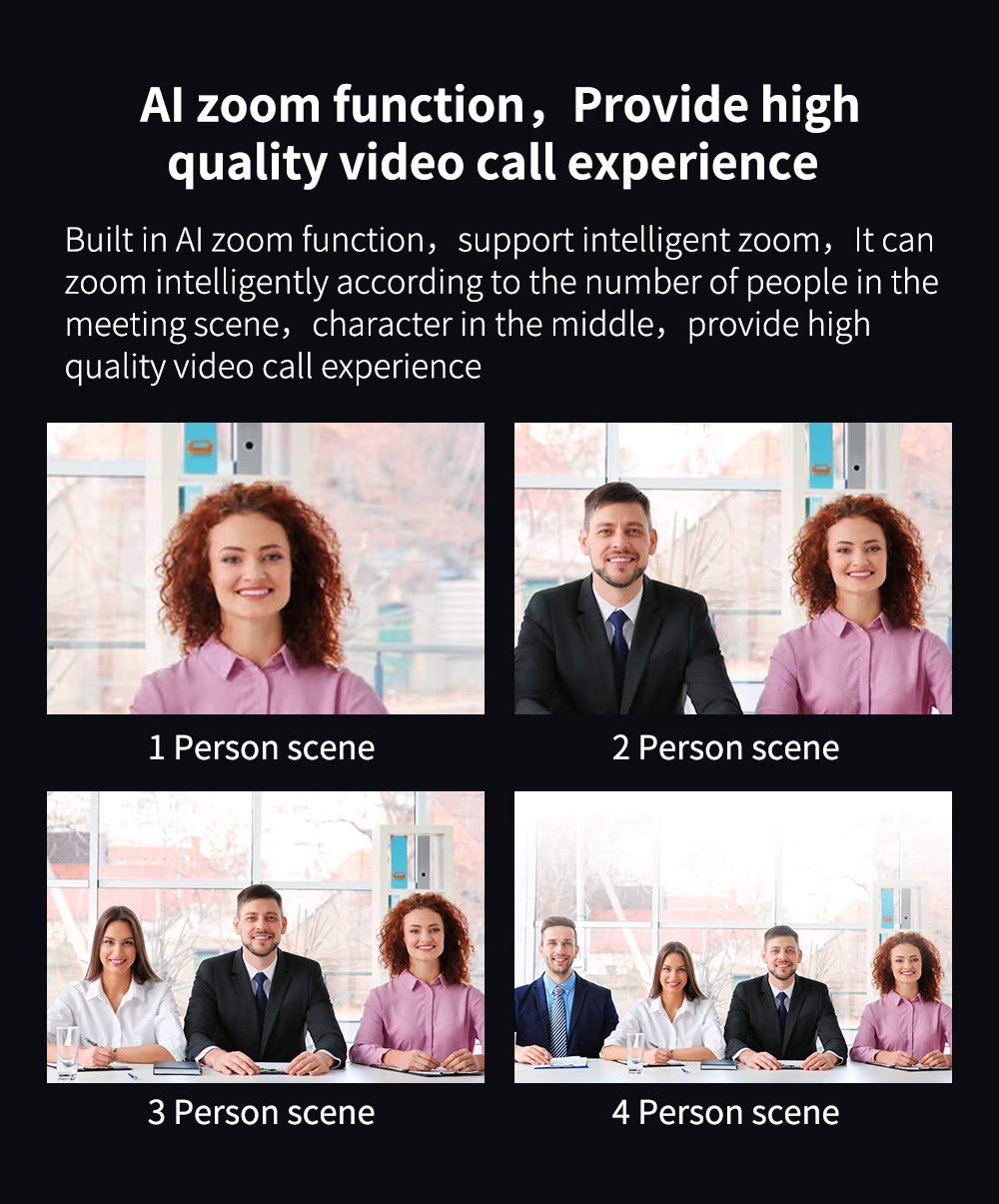 EagleBar Pro2 Caméra de visioconférence 4K ePTZ AI Face Tracking Haut-Parleur Microphone conférence télécommande Compatible Zoom MS Teams OBS