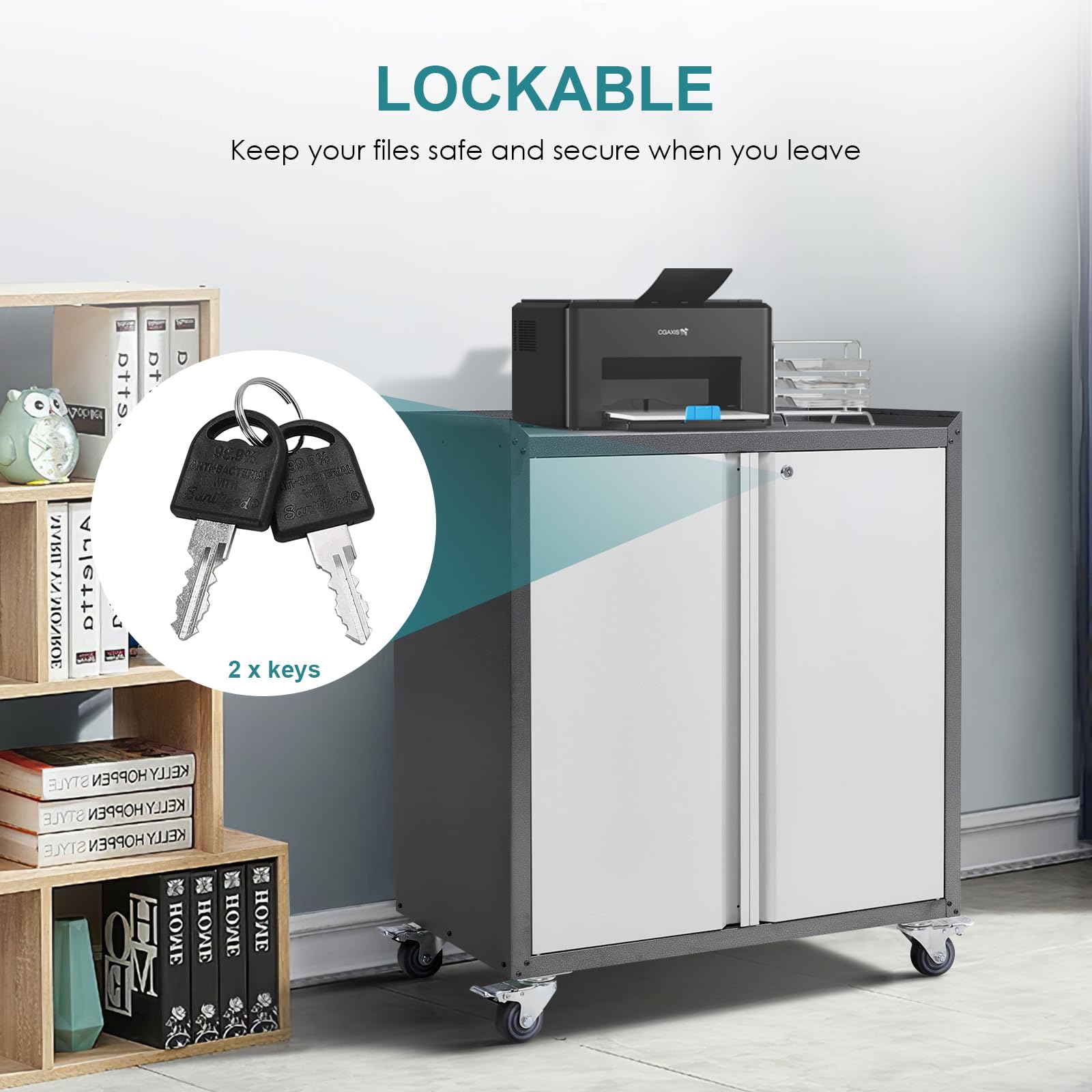 Computer Cabinet With Lock 2 Door Mobile File Cabinet With Lock,Modern