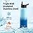 WixByti 40 oz Insulated Water Bottle with Straw (Cold for 48 Hrs), Stainless Steel Triple Wall Vacuum Sports Water Jug, Leakproof Hydro Cup Flask with Paracord Handle & Straw Spout Lids & DIY Stickers