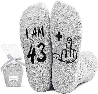 HAPPYPOP Funny Birthday Gifts for Men - 41st 43rd 48th Birthday Socks for Men, Socks for Guy