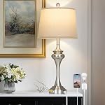 RINWEEY 30" Lampes de table de grande taille noir pour salon, lampe de lit à commande tactile avec USB Ports A+C, 3-Way Lampes de table modernes 2, Lampe métallique élégante pour bureau de table de nuit Bureau
