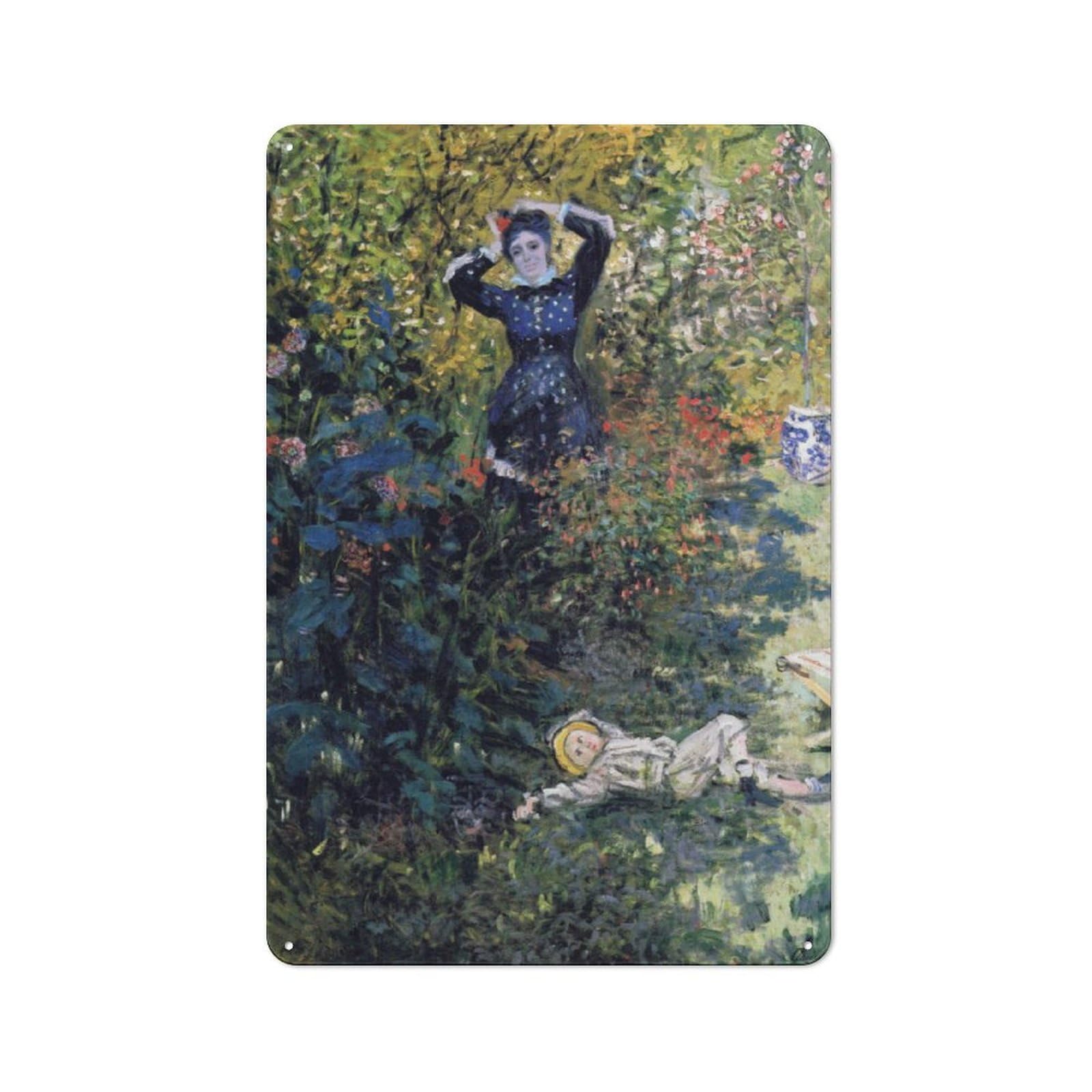 Junmoney Camille And Jean Monet Rustic Metal Sign 30X20cm Featuring For Hallway Wall, For Collectors Decorating Hallways And Entrance Areas