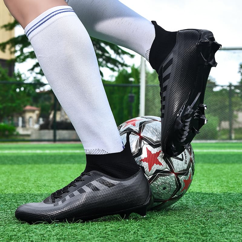 Soccer Cleats for Mens Womens Lace-Up Outdoor Professional Training Turf Football Boots High Ankle Baseball Shoes4