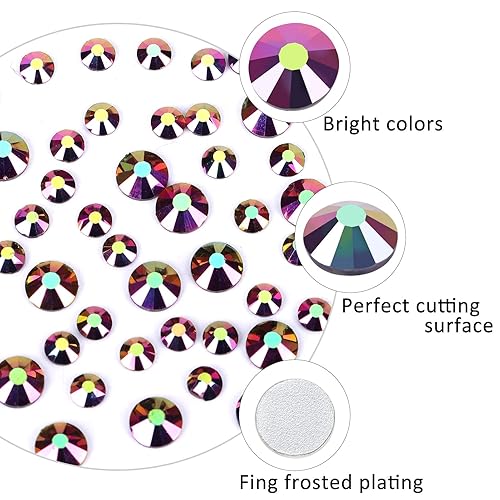 Vista 17 de 3820Pcs Light Green Flatback Rhinestones for Bedazzling, 2-6.5mm Small Rhinestones Diamonds Kit, Flat Back Crystals Gems for Nail Art and Crafts