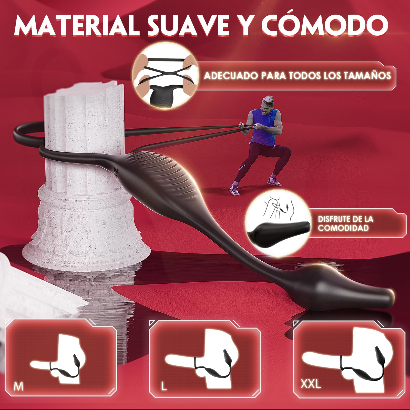 Stimolatore prostatico con anello a martello, massaggiatore prostatico in silicone, telecomando per uomo, massaggiatore prostatico con porta USB, nero