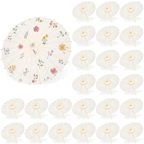 Eccliy 24 Pack Small Parasol Paper Umbrellas for Kids Wedding