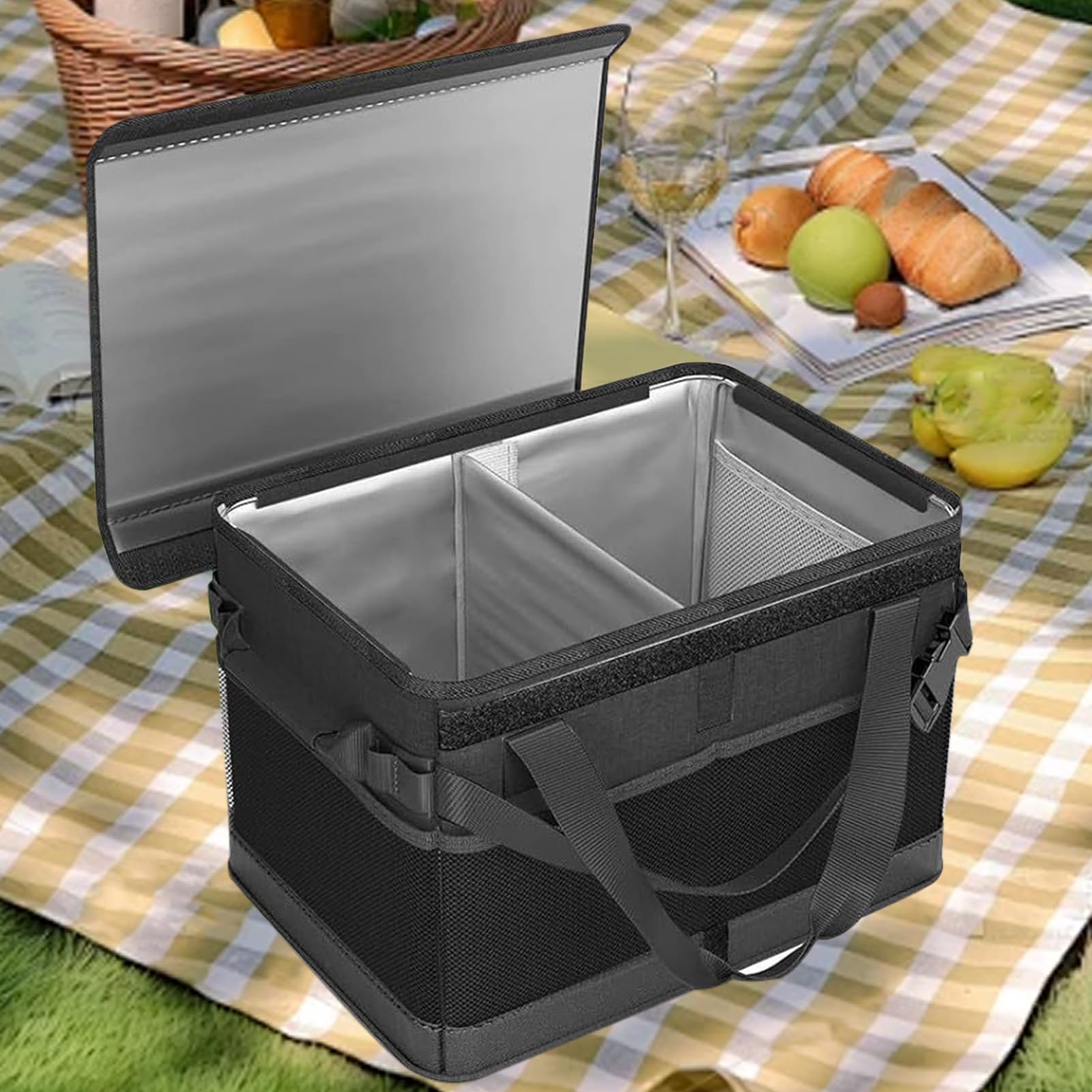 Bolsa Térmica de Viaje Plegable De Gran Capacidad | Bolsa Enfriadora A Prueba De Fugas para Recreación, Camping, Actividades al Aire Libre, Parque, Viajes, Playa, Barbacoa,