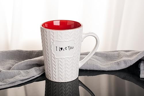 Miniatura 5 de Taza de café con texto en inglés "I Love You" de 16 onzas para papá/padre/mamá/abuela/damas/esposa, cumpleaños, Navidad, aniversario, San Valentín,