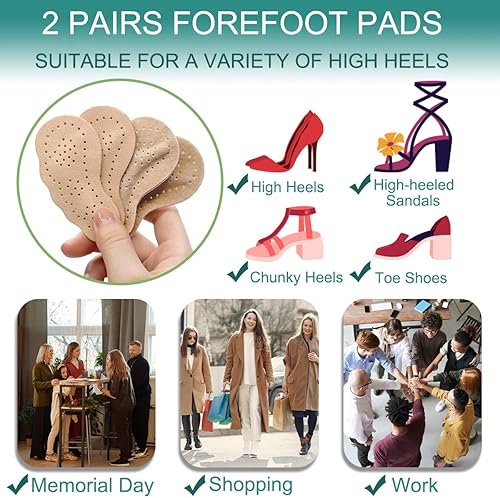 Miniatura 2 de Cojines de bola de pie para tacones altos, almohadillas antideslizantes y cómodas para el antepié, almohadillas metatarsianas para alivio del dolor