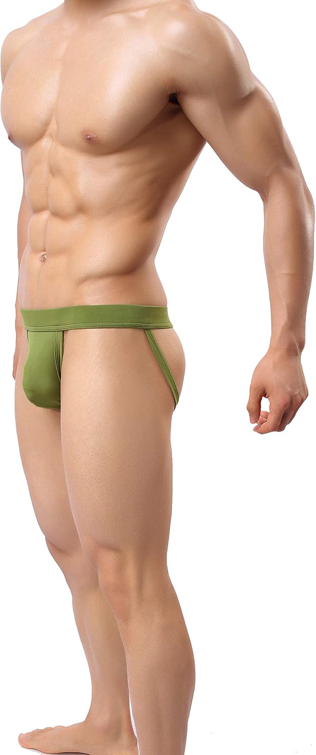 eywlwaar Men's Athletic Supporter Briefs Jockstrap Underwear Elastic Nylon Pouch Bikini Briefs image 3