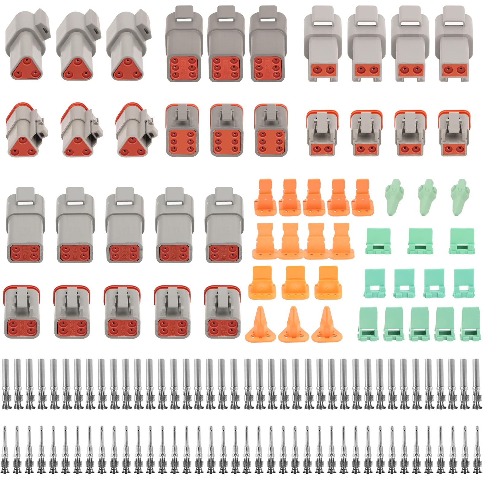 140 Stück Deutsch Stecker kfz, 2/3/4/6Pin DT Steckverbinder Wasserdichter, DT Stecker set, Auto Elektrischer Anschluss Stecker, KFZ Kabel Steckverbinder für Auto, Motorräder, LKW, Boots