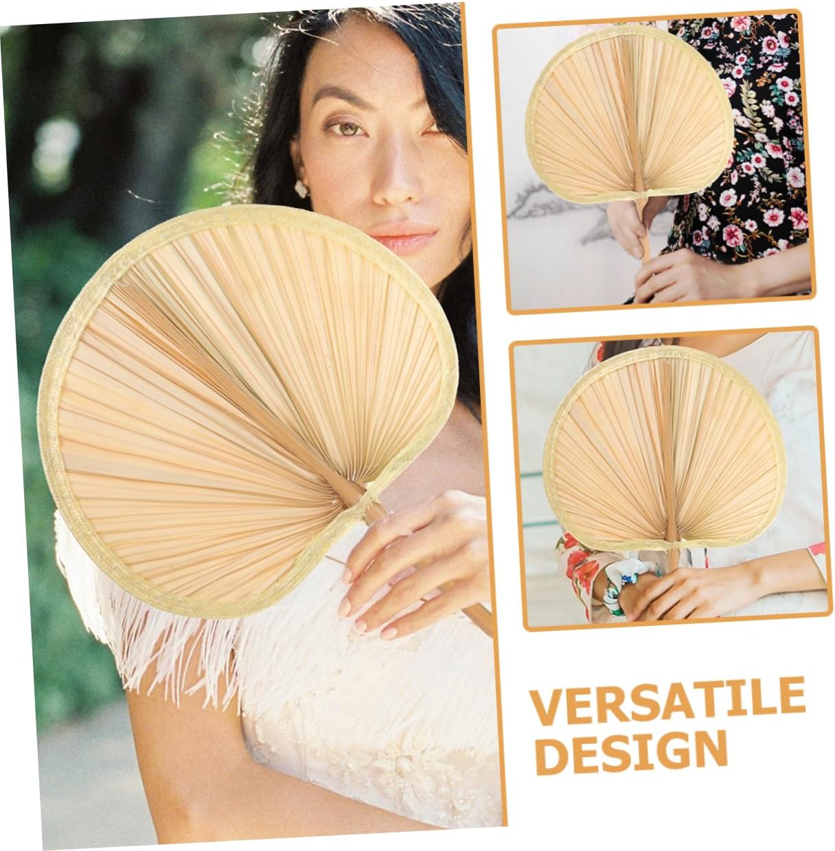 3Pcs Banana Leaf Handheld Fan Traditional Cooling Paddle Set