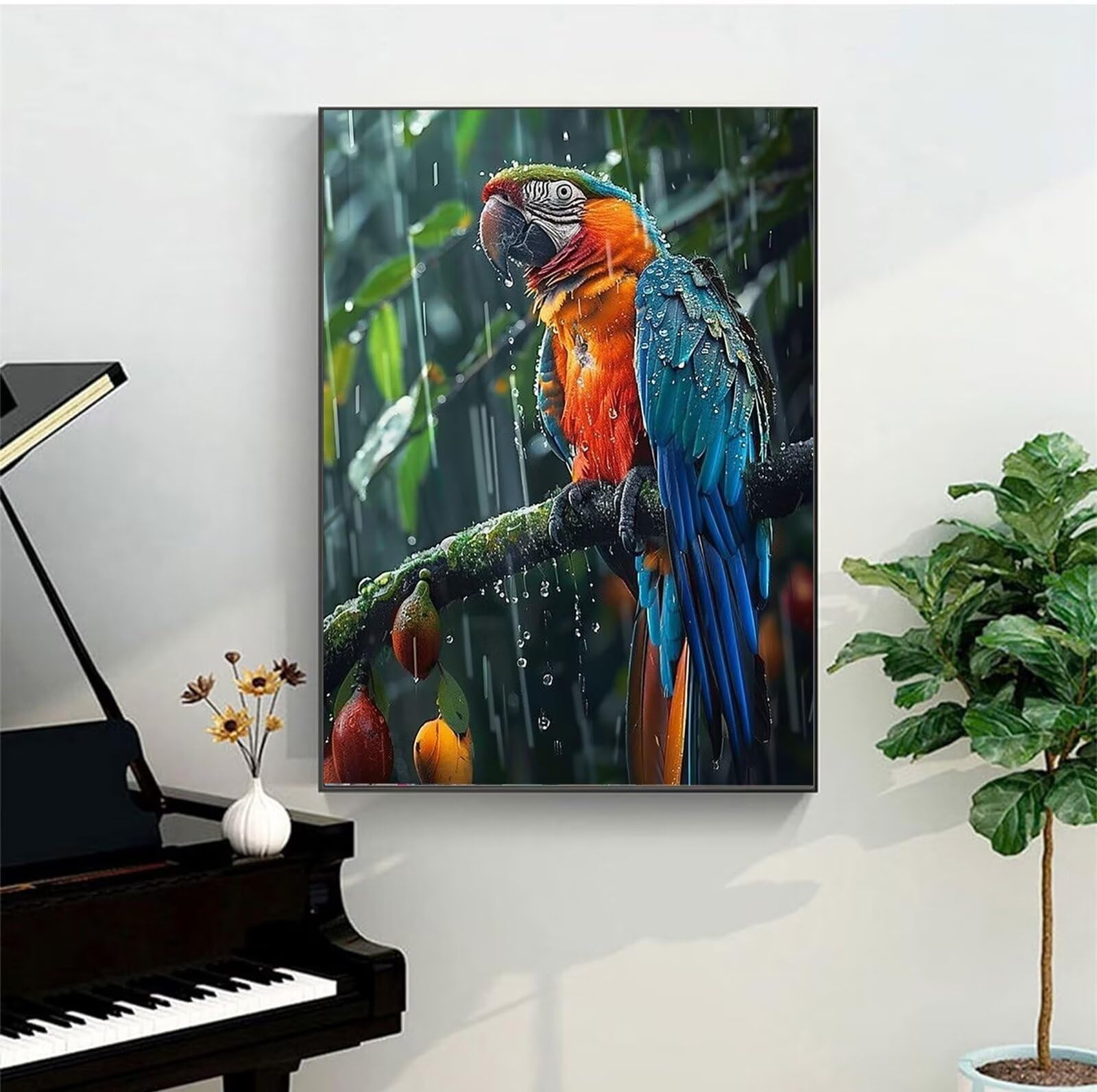 Peepezo Dipingere con i Numeri Adulti, Kit di Pittura a Olio su Tela Fai-da-Te per Bambini,Paint by Numbers Adulti e Bambini Pappagallo,Maestoso 60x80cm (Con Scatola)