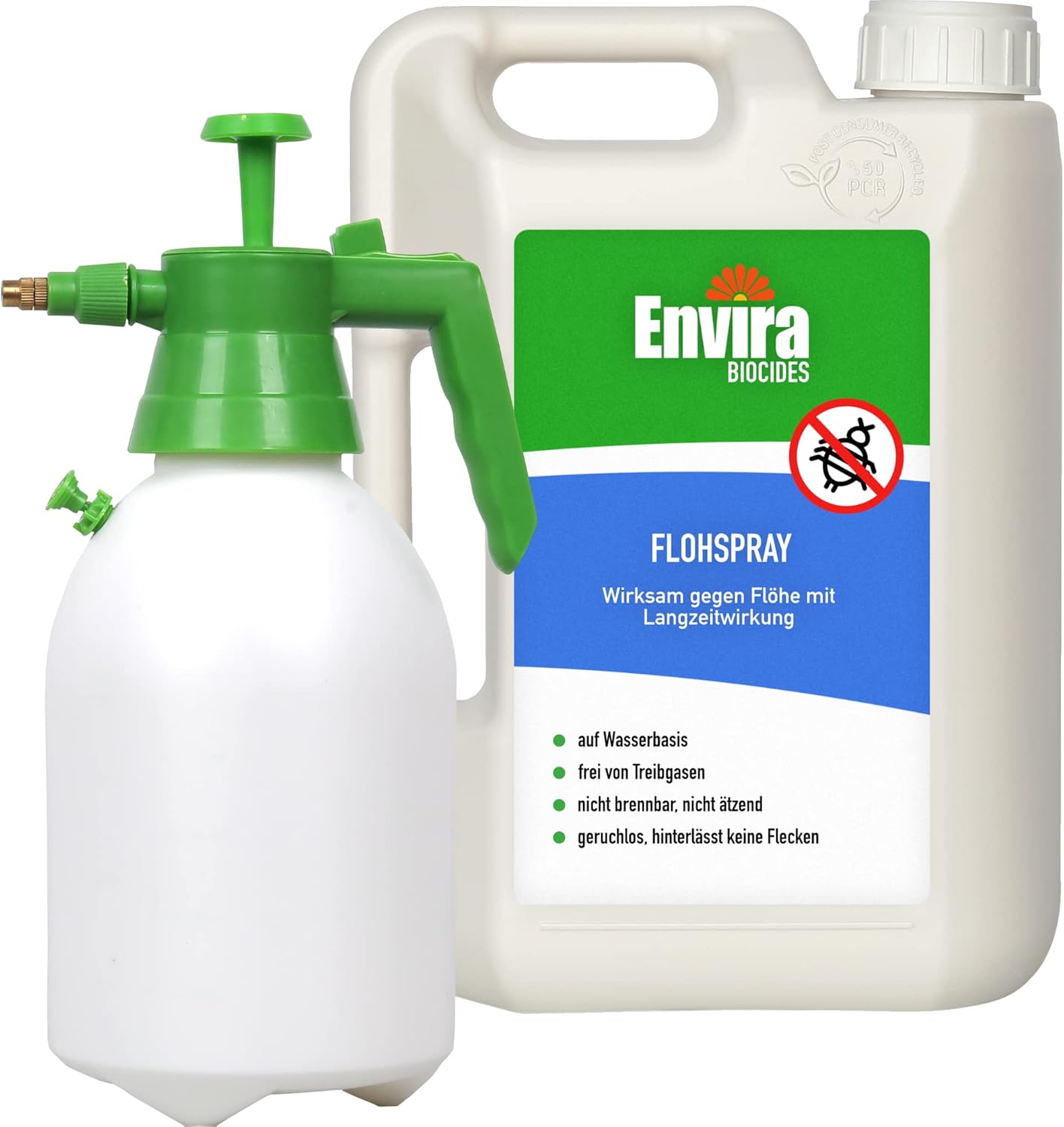 Envira FlohSpray Anti Flohmittel für Hunde 2L + 2L Drucksprüher