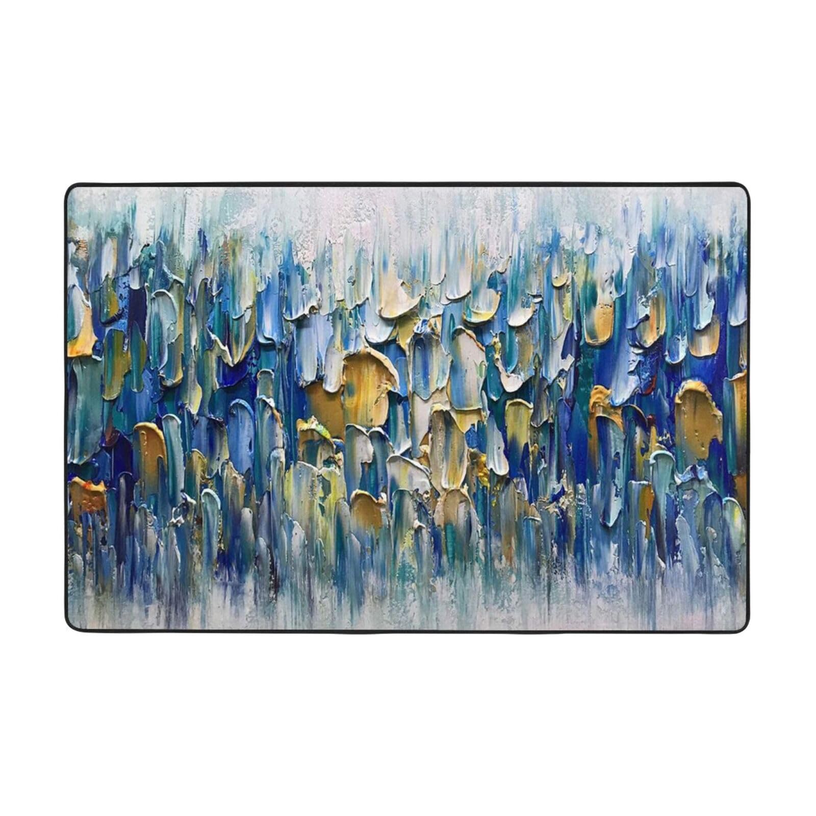 Tapis antidérapant abstrait flanelle absorbante pour salon moderne