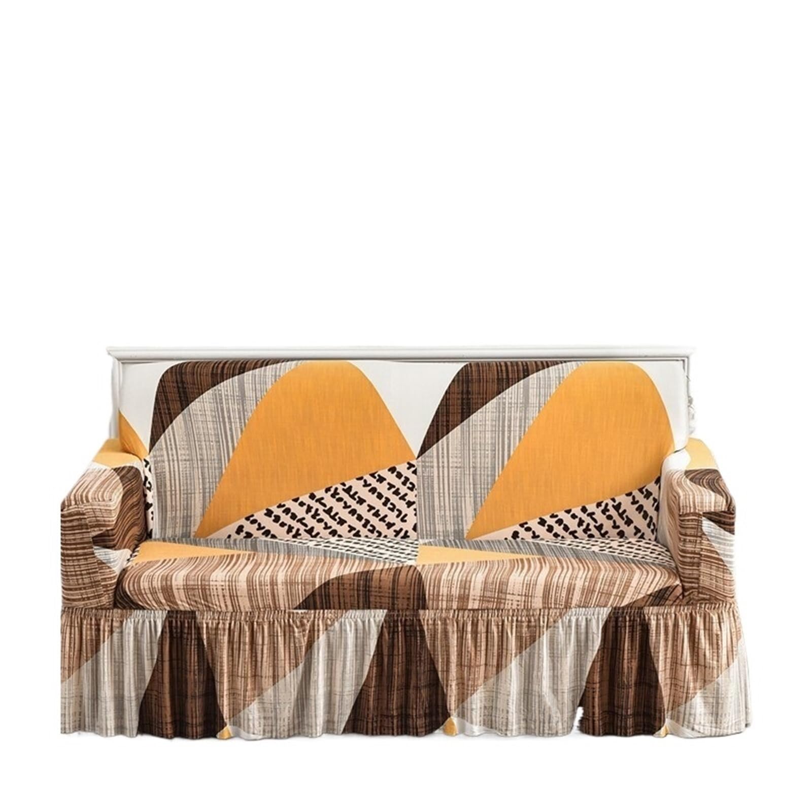 GCYEIDMA Skirt Sofa Cover Sofa Cover with Skirt Washable Elastic Stretchable Easy Fit Universal Furniture Protector(Color 12,2-seater(145-185cm))