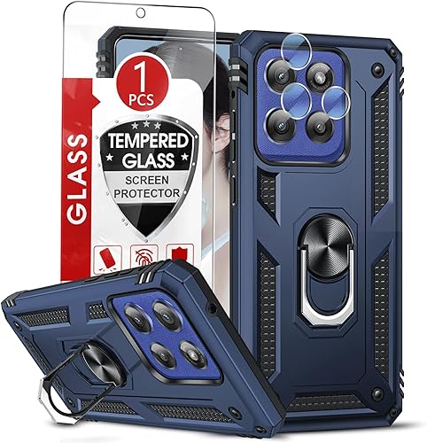 Miniatura 9 de LeYi Funda para teléfono Moto G Stylus 5G de grado militar 2021 con soporte de anillo magnético y 2 protectores de pantalla de vidrio templado,