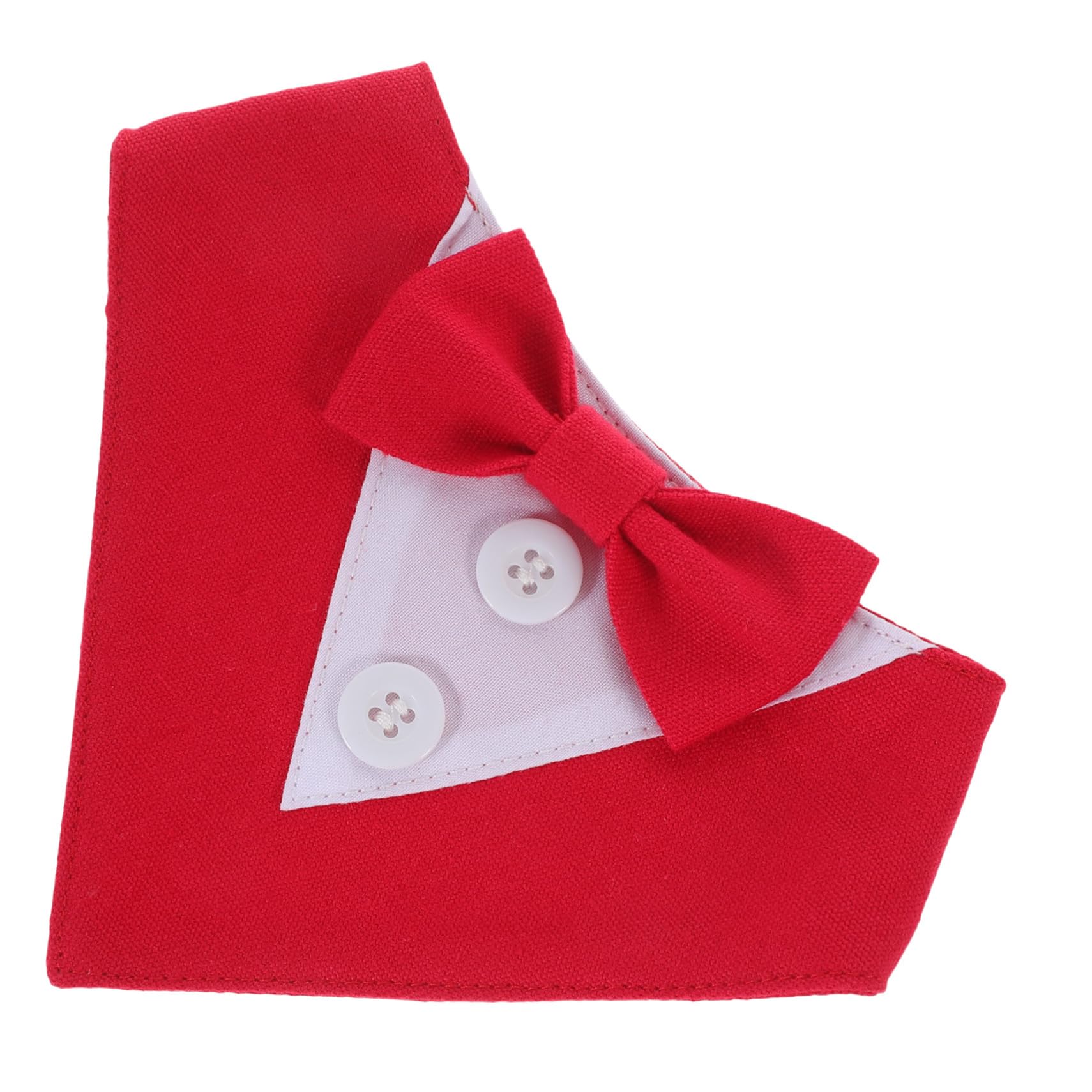 VICASKY 4 Pièces Bandana Chien Mariage avec Nœud Foulard Élégant pour Fête et Cosplay pour Chiot et Chat XS Rouge Accessoire Costume Cérémonie