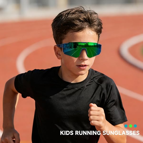 Laocalo Youth Sports Baseball Sunglasses Lightweight Kids Polarized Sunglasses Softball Cycling for Boys Girls Age 3-12 in use