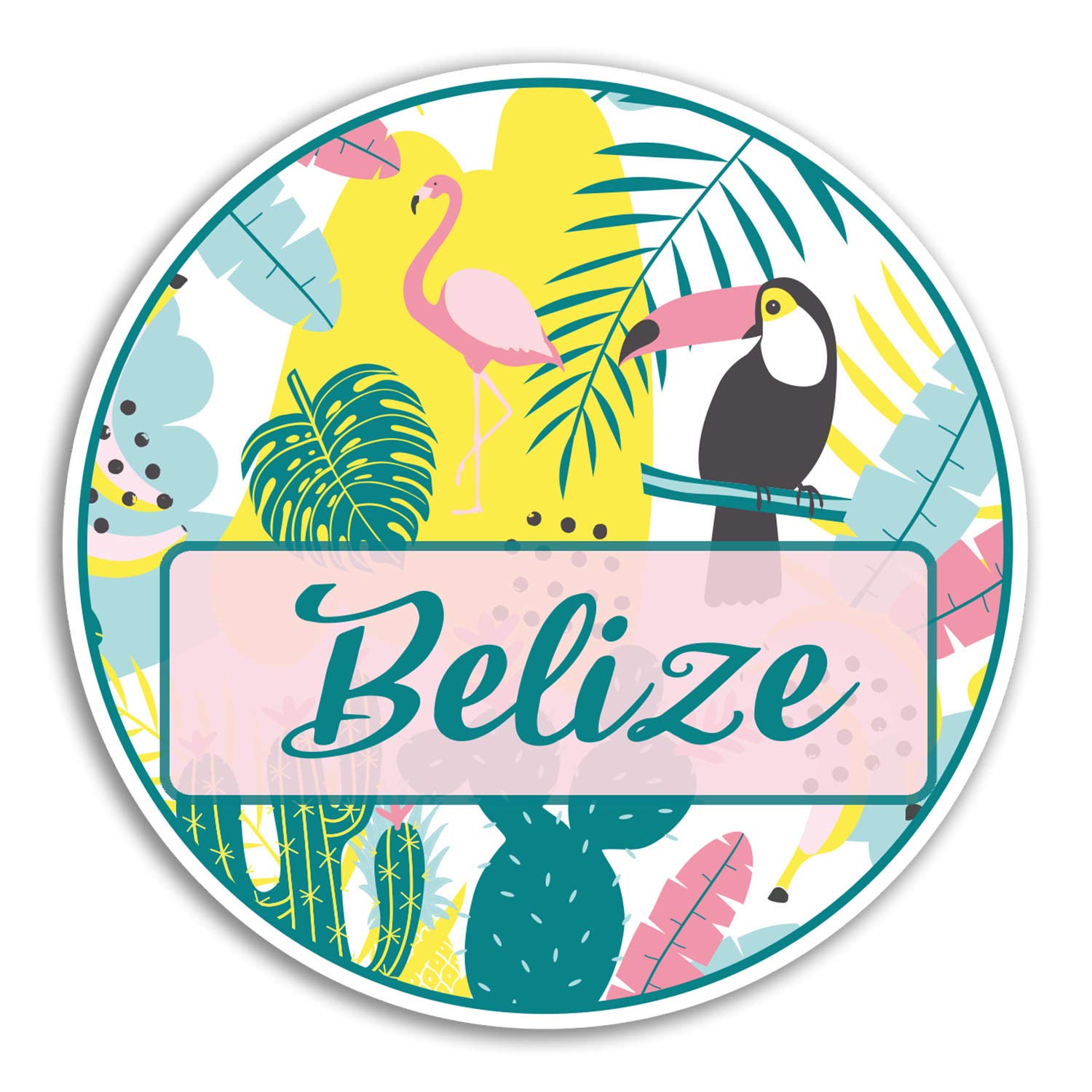 2 x 10cm Belize Vinyl Stickers - Tropical Travel Sticker Laptop Luggage #18698 (10cm Wide)