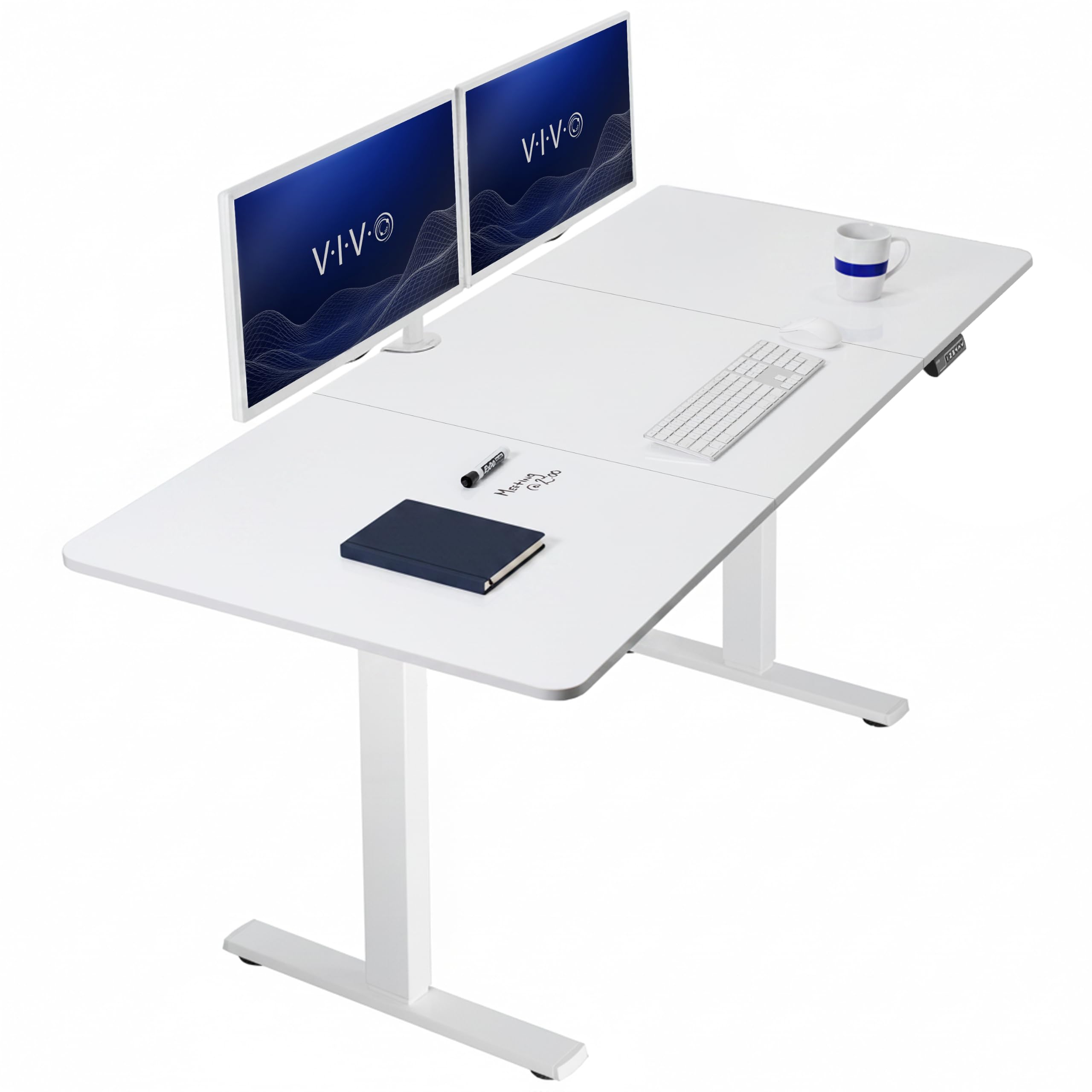 VIVO White Dry Erase 71 x 30 in Standing Desk, DESK-KIT-1W7WE