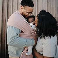 Vista 3 de mushie Portabebés Algodón orgánico y elastano Arnés infantil para recién nacidos y bebés de 8 a 35 libras (rubor)