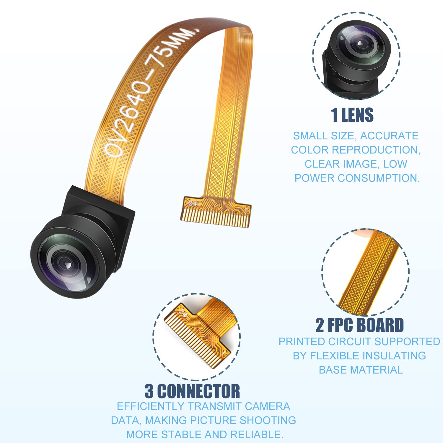 Modulo Fotocamera OV2640 2M Pixel Grandangolare 120°/66° Per ESP32-CAM STM32 - Foto 2