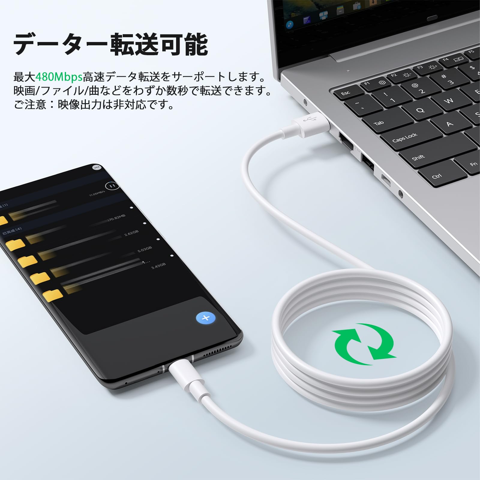 Amazon.co.jp: ASKUBSKU USB Type-cケーブル pd対応 (1Mと1.8M 2本 