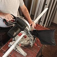 Vista 8 de Bolsa de recolección de polvo negro para sierra ingletadora 255, con cremallera y soporte ajustable con cable, fácil de transportar y almacenar