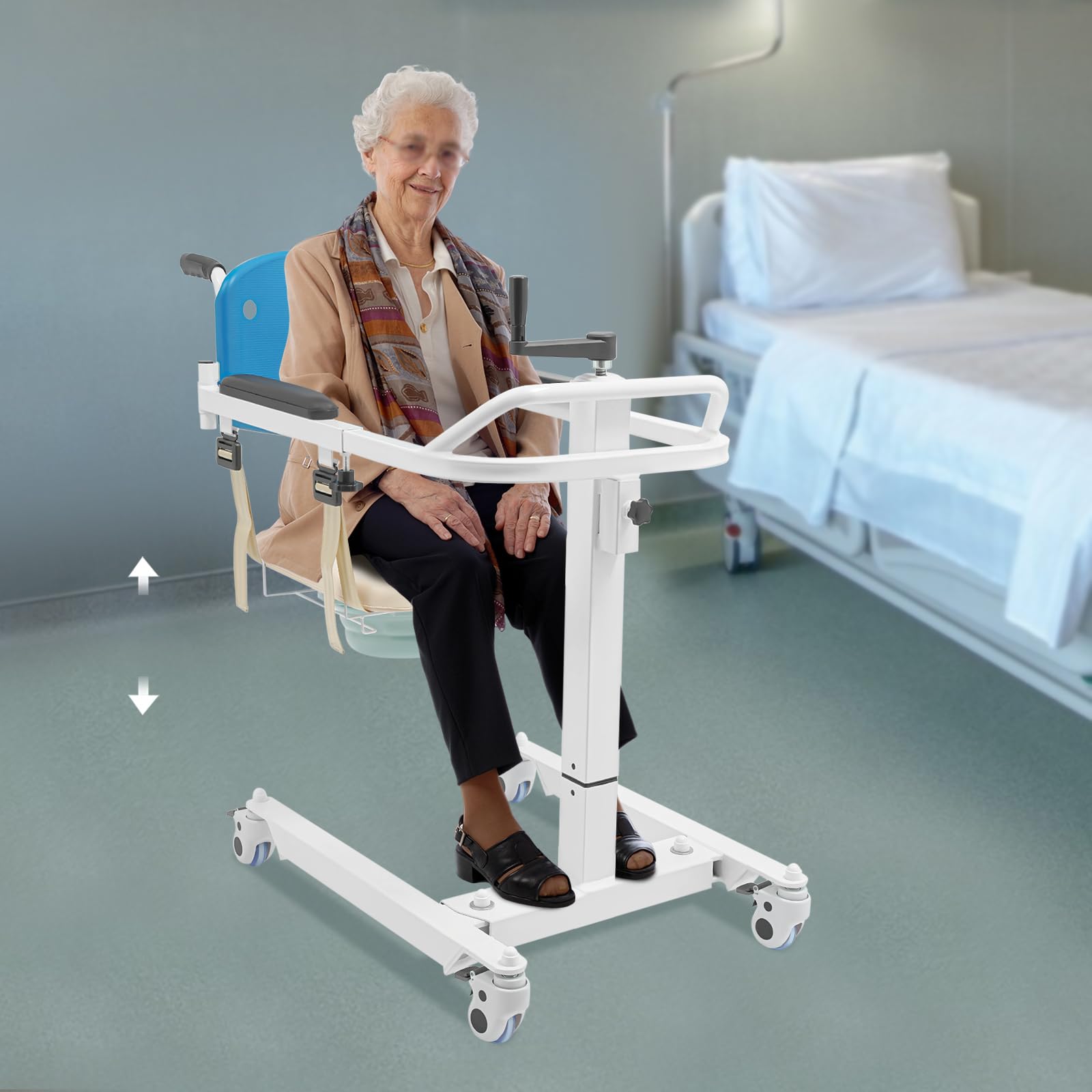 Lifter Transfer Chair konstrukcja stalowa z regulacją wysokości, podnośnik