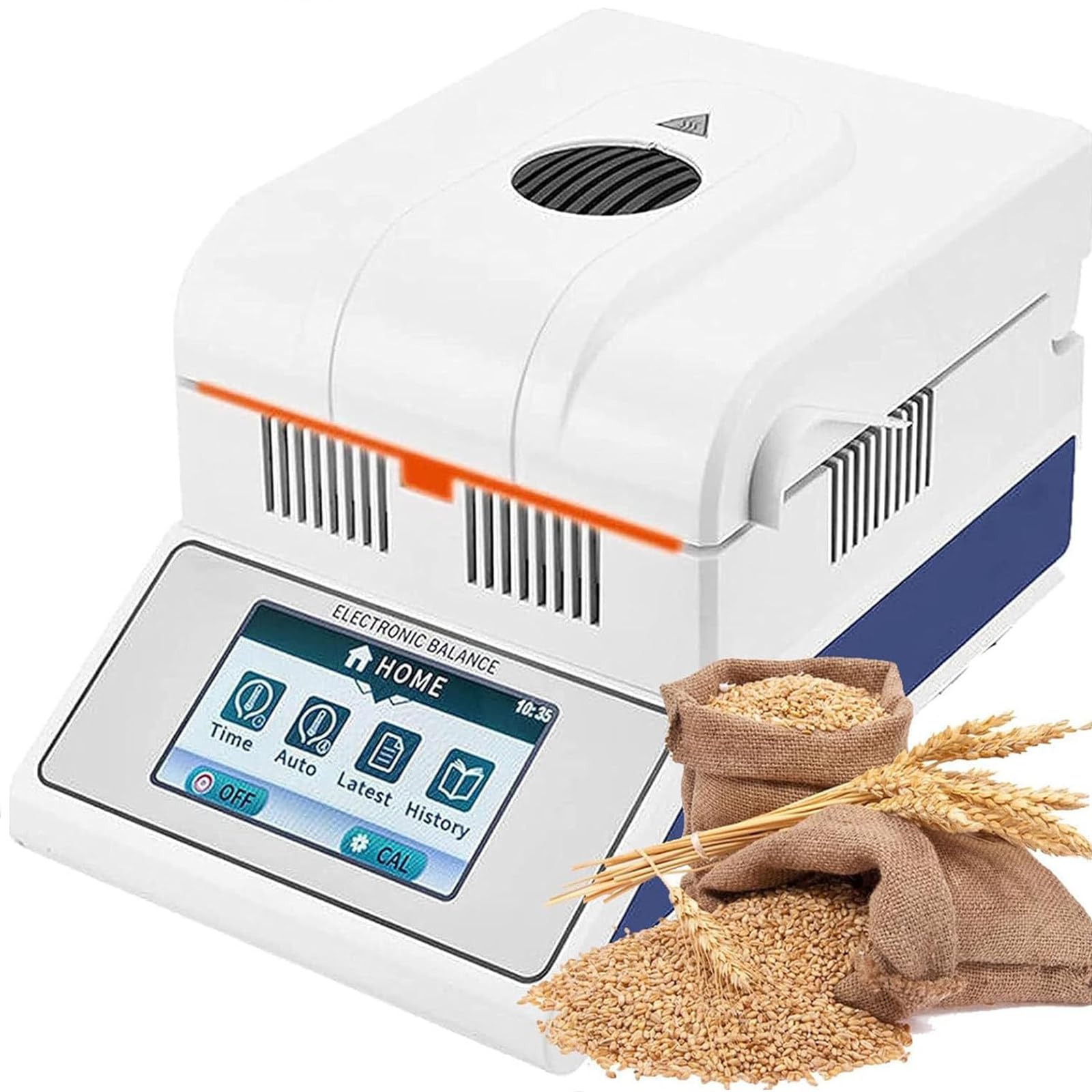 FAXIOAWA Feuchtigkeitsanalysator, 0,005 g, hochgenauer digitaler Feuchtigkeitstester, Halogen-Feuchtigkeitsanalysator, Feuchtigkeitstester, für Pulver/Kräuter/Tee/Fleisch/Lebensmittel, 100 g0,005