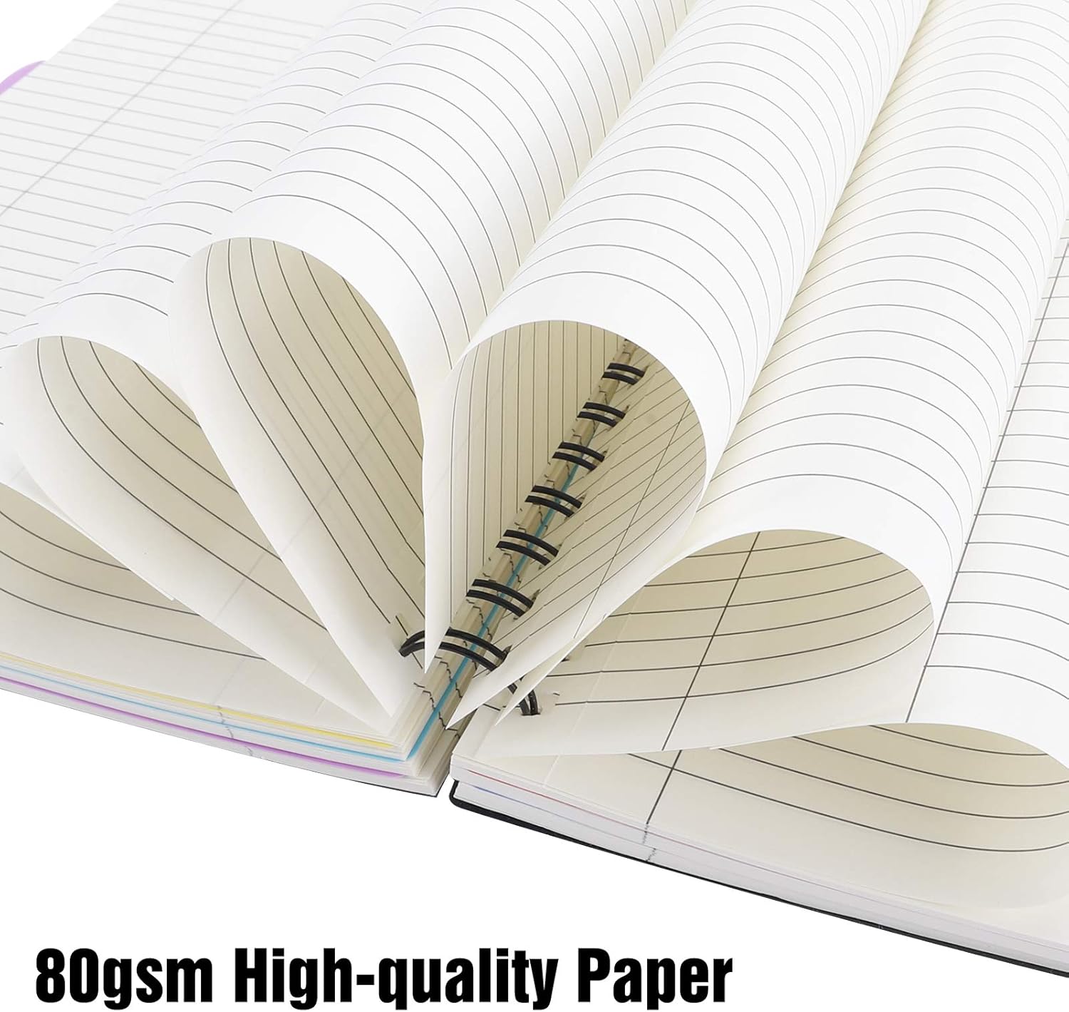 EOOUT B5 Tabbed Spiral Notebook, Lined Journals, Ruled Notebooks with Colored Dividers, 10”×7.5”, 290 Pages, Memo Planner for School Office Supplies : Office Products