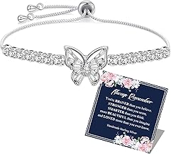 BMMYE Silver Bracelet for Women Hypoallergenic Cubic Zirconia Heart 925 Sterling Silver Bracelets for Women Adjustable Womens Bracelet with Cards Birthday Gifts for women Jewellery Gifts