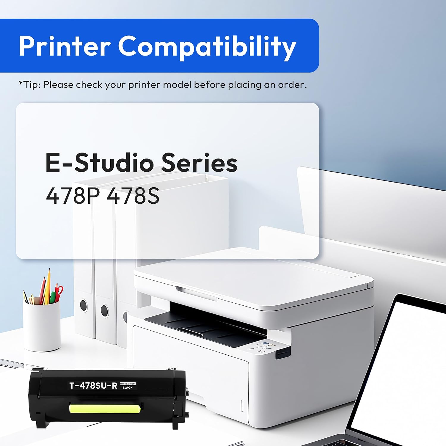 T-478 Black Toner Cartridge with Chip for 478S 478P Printer, 20,000 Pages image 2