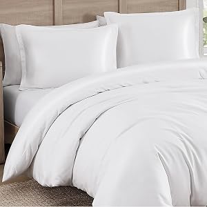 Lane Linen Duvet Cover King, 1000 TC 100% Egyptian Cotton - White | Cotton Duvet Cover King, 3 Piece Bedding Set, Button Closure, Corner Ties, OEKO-TEX Certified