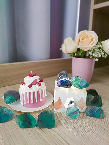 Miniatura 2 de Luckeeper - 0.5 lb Piedras de curación de fluorita arcoíris en bruto a granel para voltear, envoltura de alambre, Wicca Reiki, Meditación