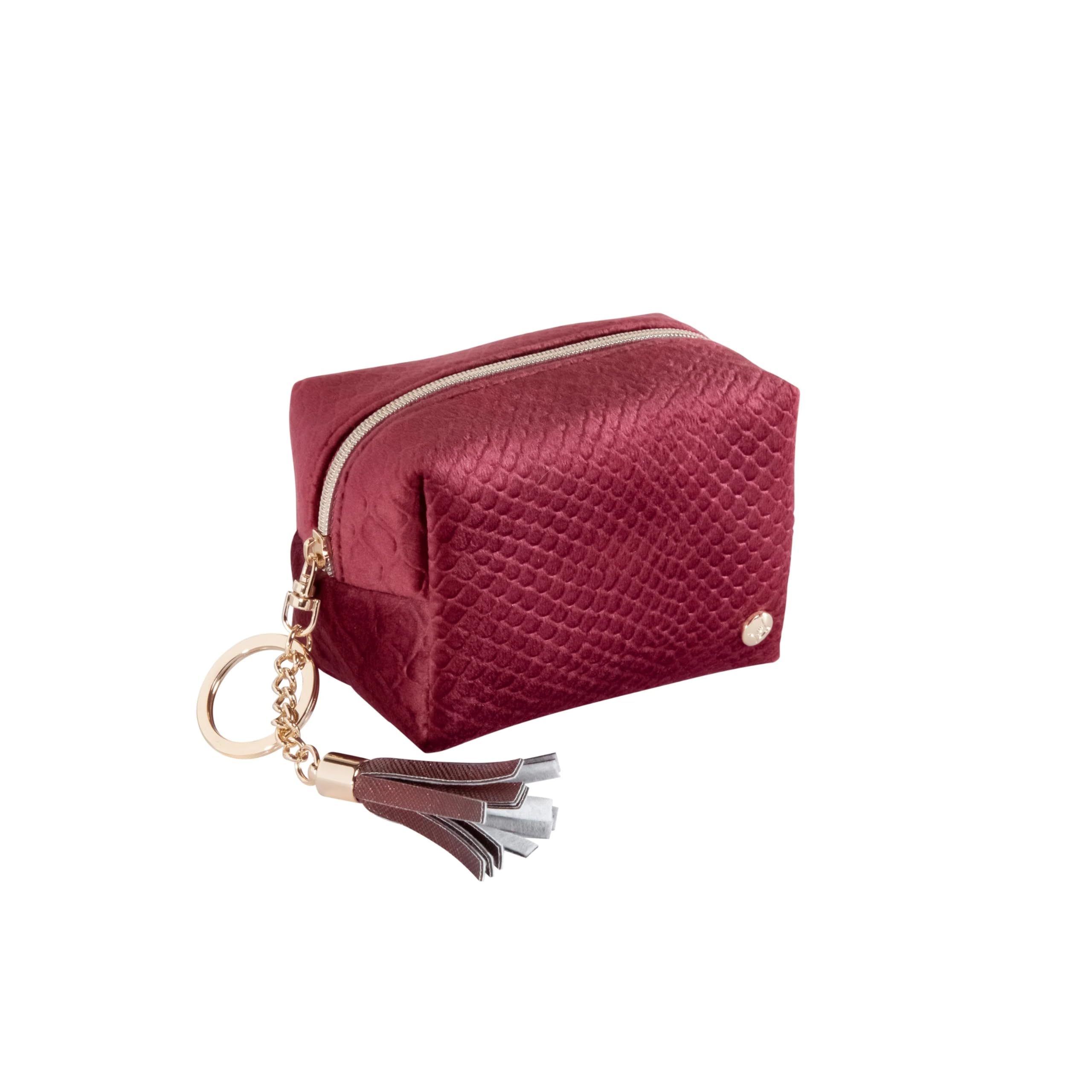 Stephanie Johnson Zoe Keychain Pouch – Small Coin Purse with Zipper, Plush Lined for Essentials & Everyday Use, Marais French Kiss