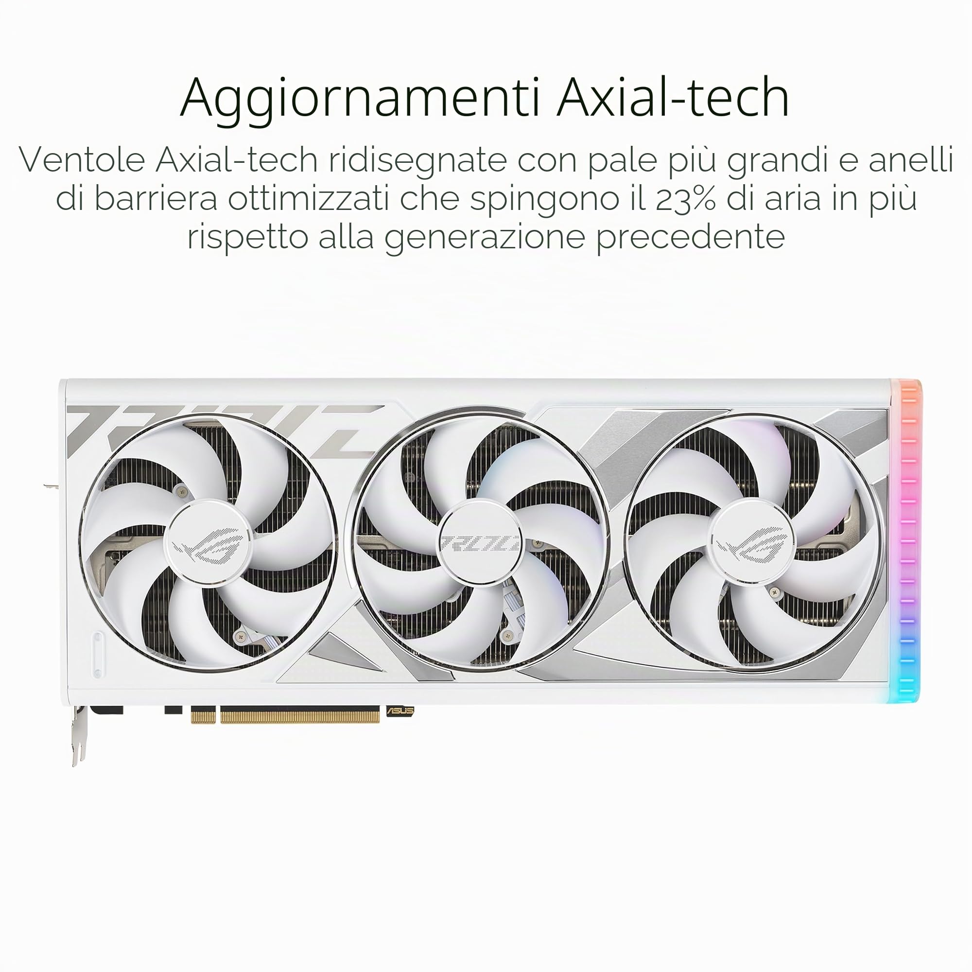 ASUS ROG Strix NVIDIA GeForce RTX 4080 SUPER OC Edition Scheda Grafica 16 GB GDDR6X, 256 Bit, PCIe 4.0, HDMI, DisplayPort, Bianco, ROG-STRIX-RTX4080S-O16G-WHITE