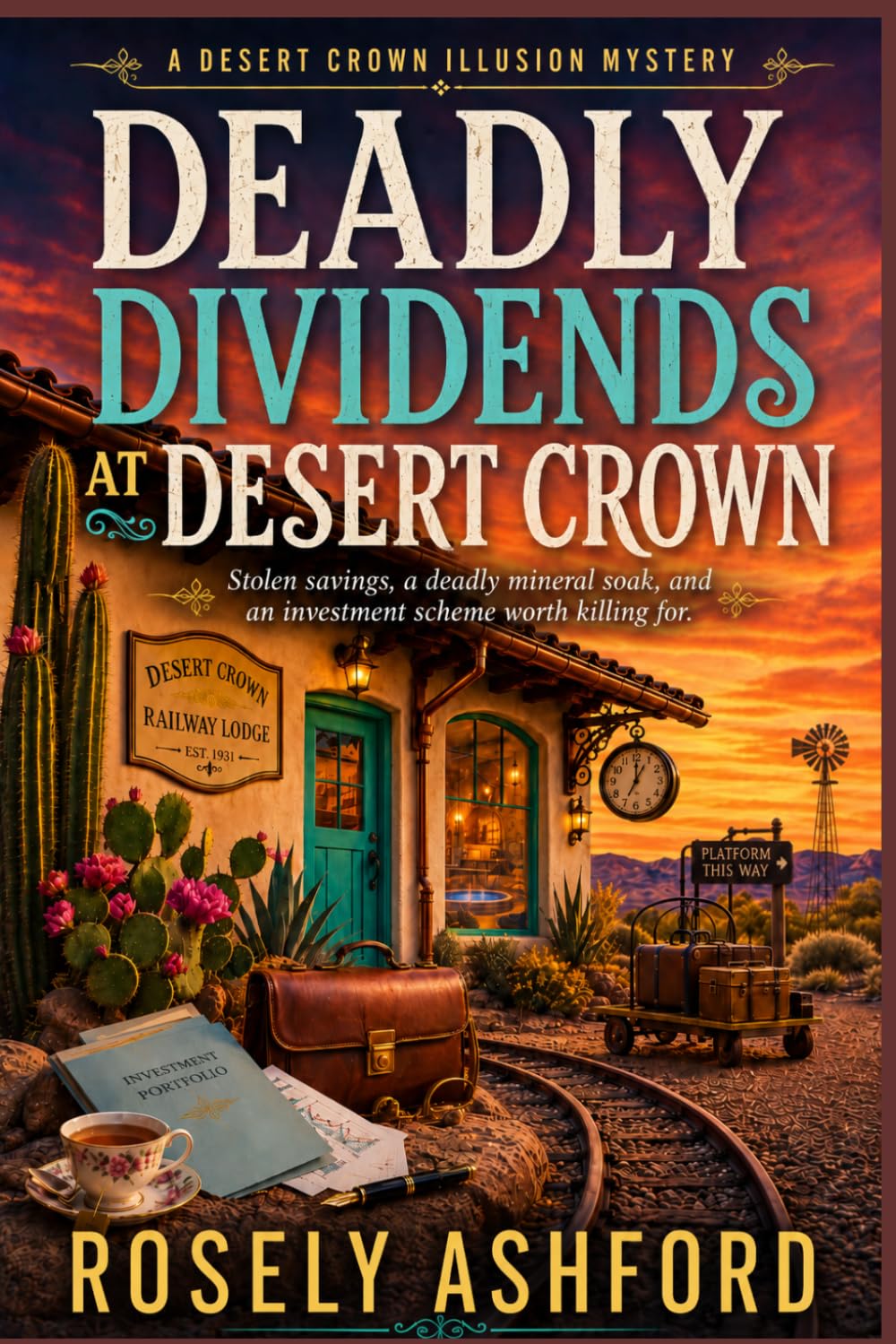 Deadly Dividends at Desert Crown: Stolen savings, a deadly mineral soak, and an investment scheme worth killing for. (The Desert Crown Illusion Mysteries Series)