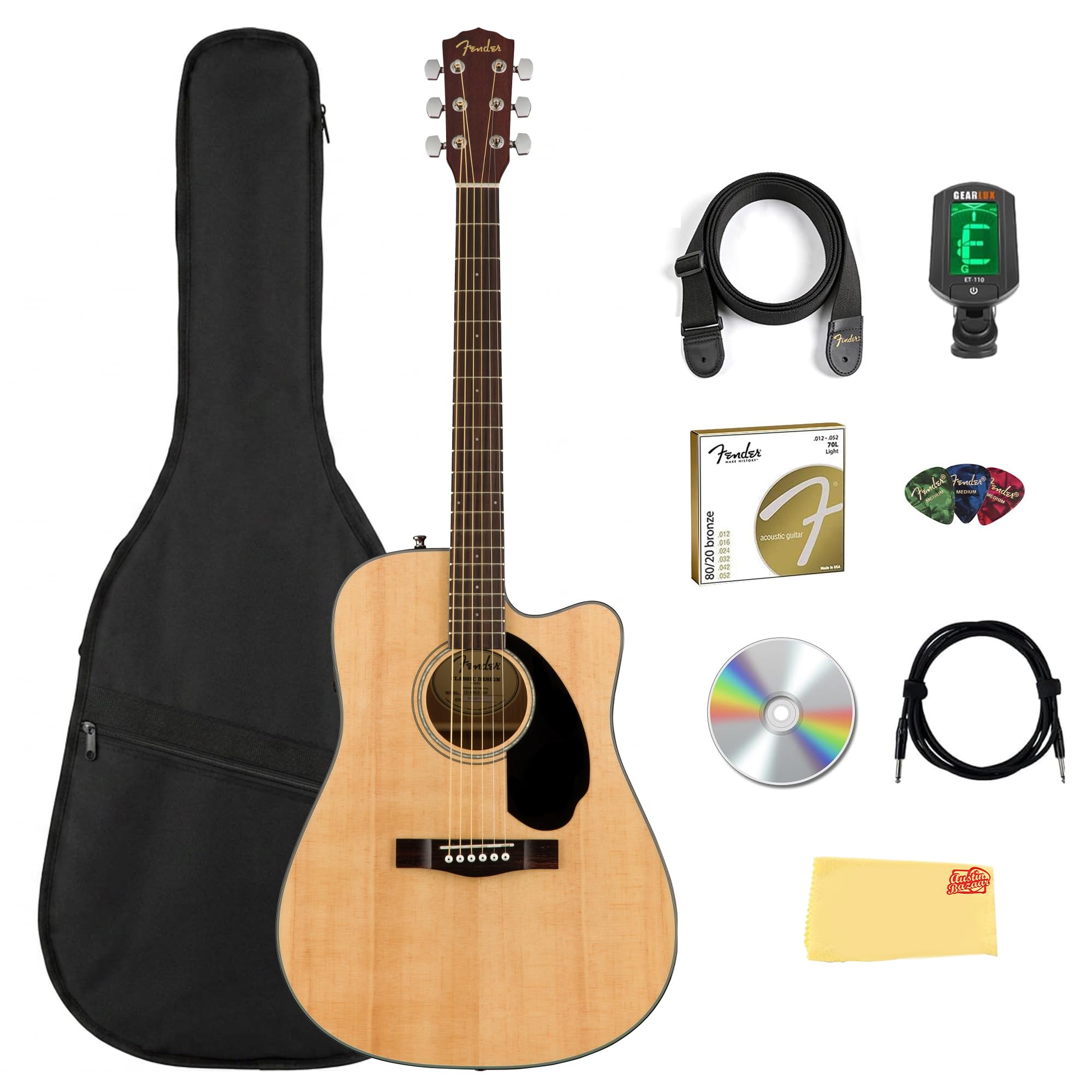 Amazon.com: Fender CD-60SCE Solid Top Dreadnought Acoustic