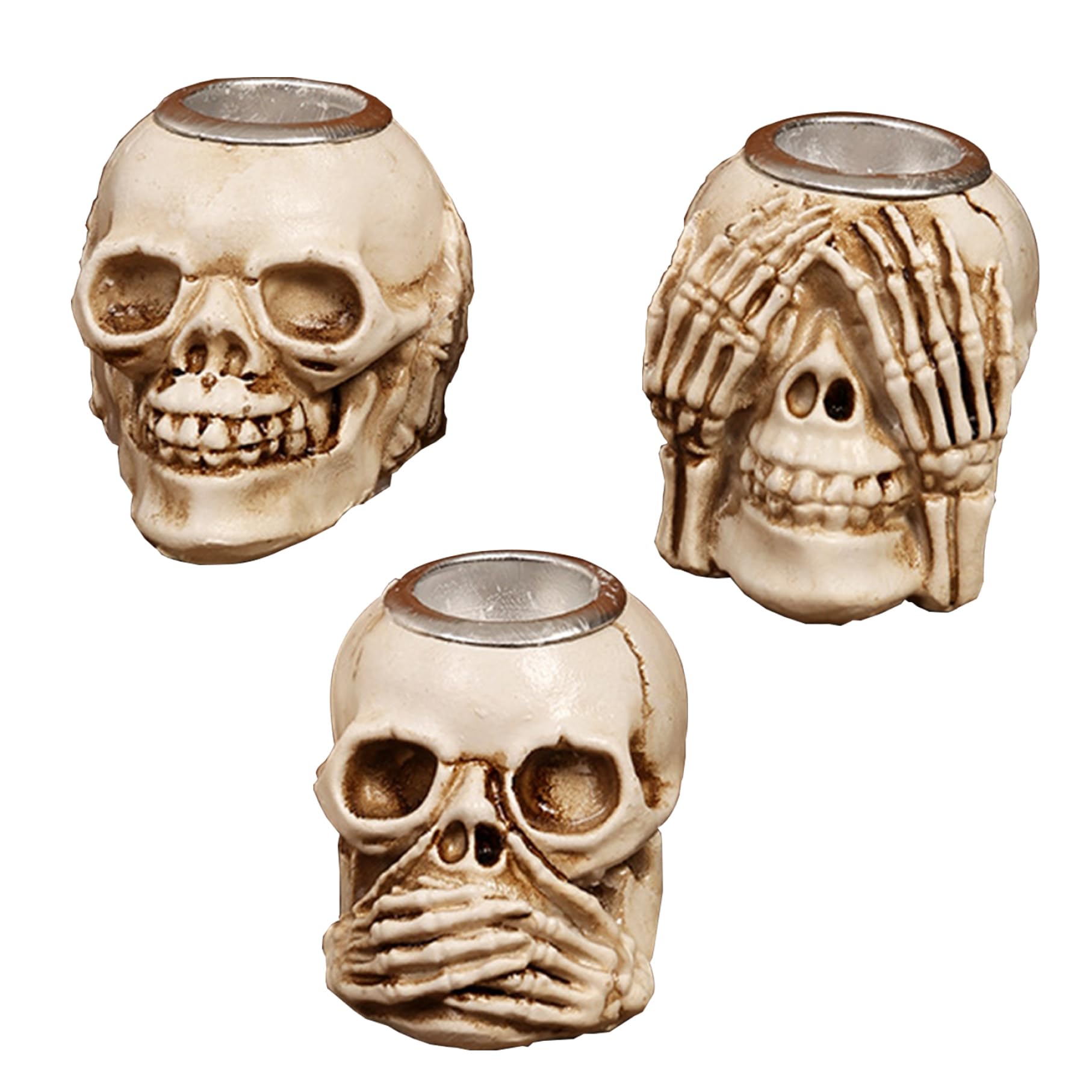 Amazon.com: Skull Candle Holder Gothic Candle Holder 3PCS Wise See