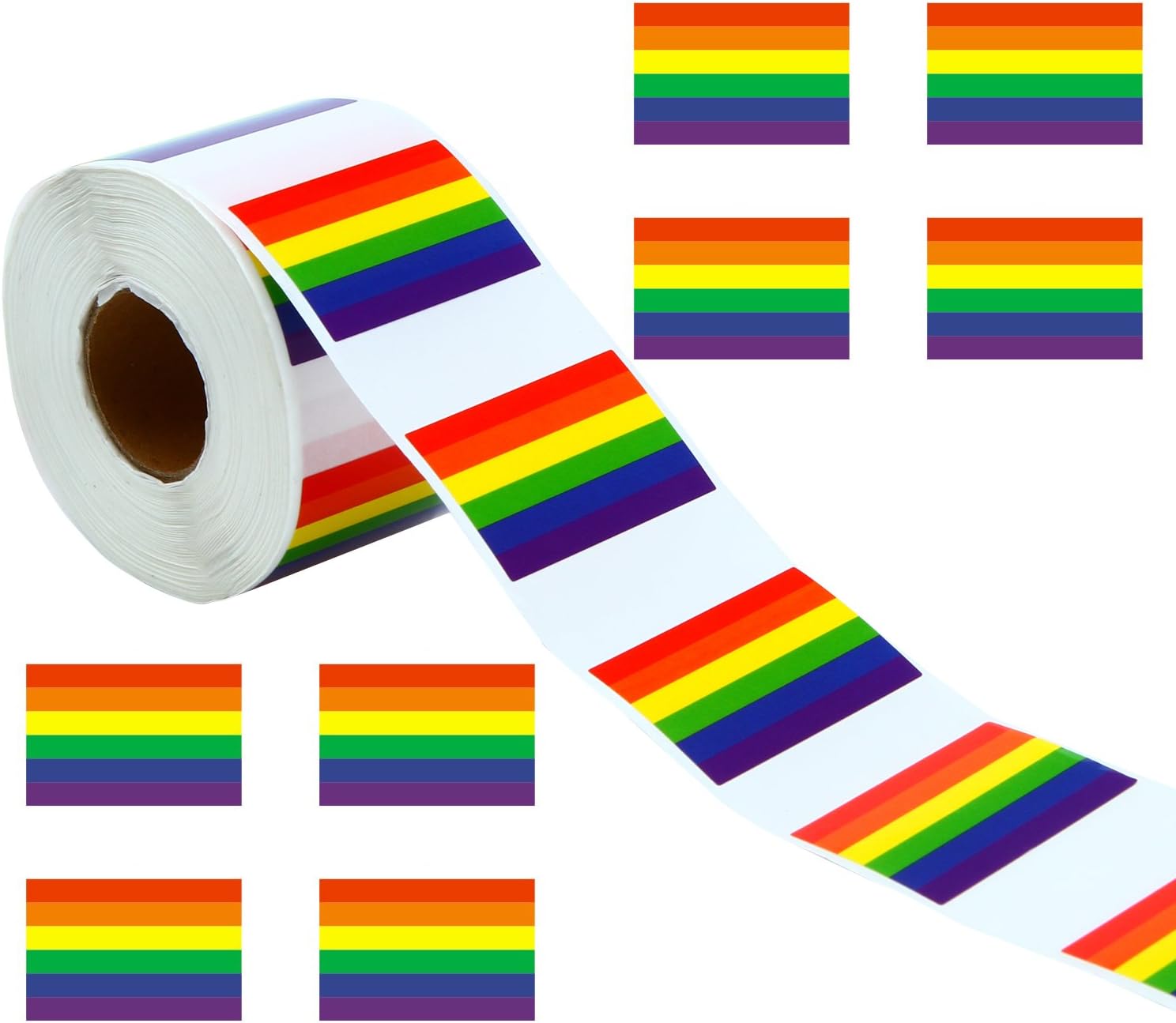 Ruisita 500 Pieces Gay Pride Rainbow Stickers on a Roll, Support LGBT Causes