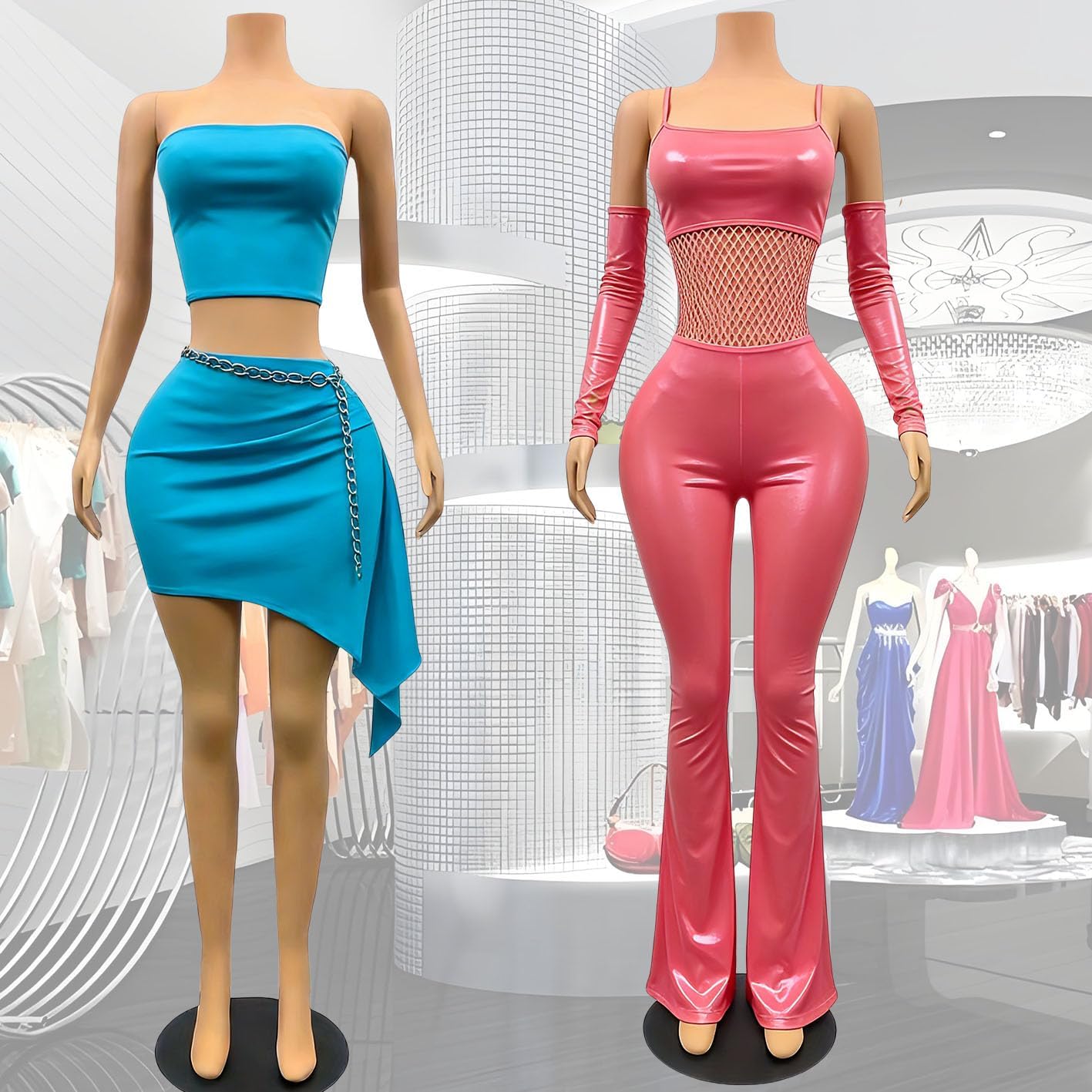 Curvy BBL Female Mannequin Full Body, Plus Size Realistic Woman Dress Form with Adjustable Stand,Metal Base for Boutique Display(BP02M)