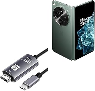 BoxWave Cable Compatible with OnePlus Open - SmartDisplay Cable - USB Type-C to HDMI (6 ft), USB C/HDMI Cable - Jet Black
