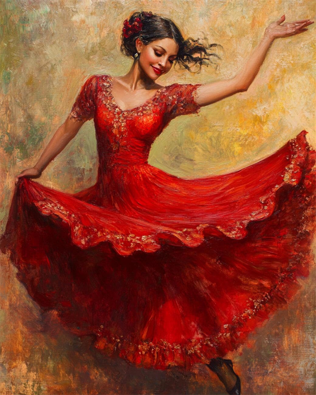 RKFLGEW 14CT Cross Stitch Kits for Beginners Dancer Oil Painting Needlepoint Counted Kits Embroidery Set Arts and Crafts for Home Decor 40x50cm