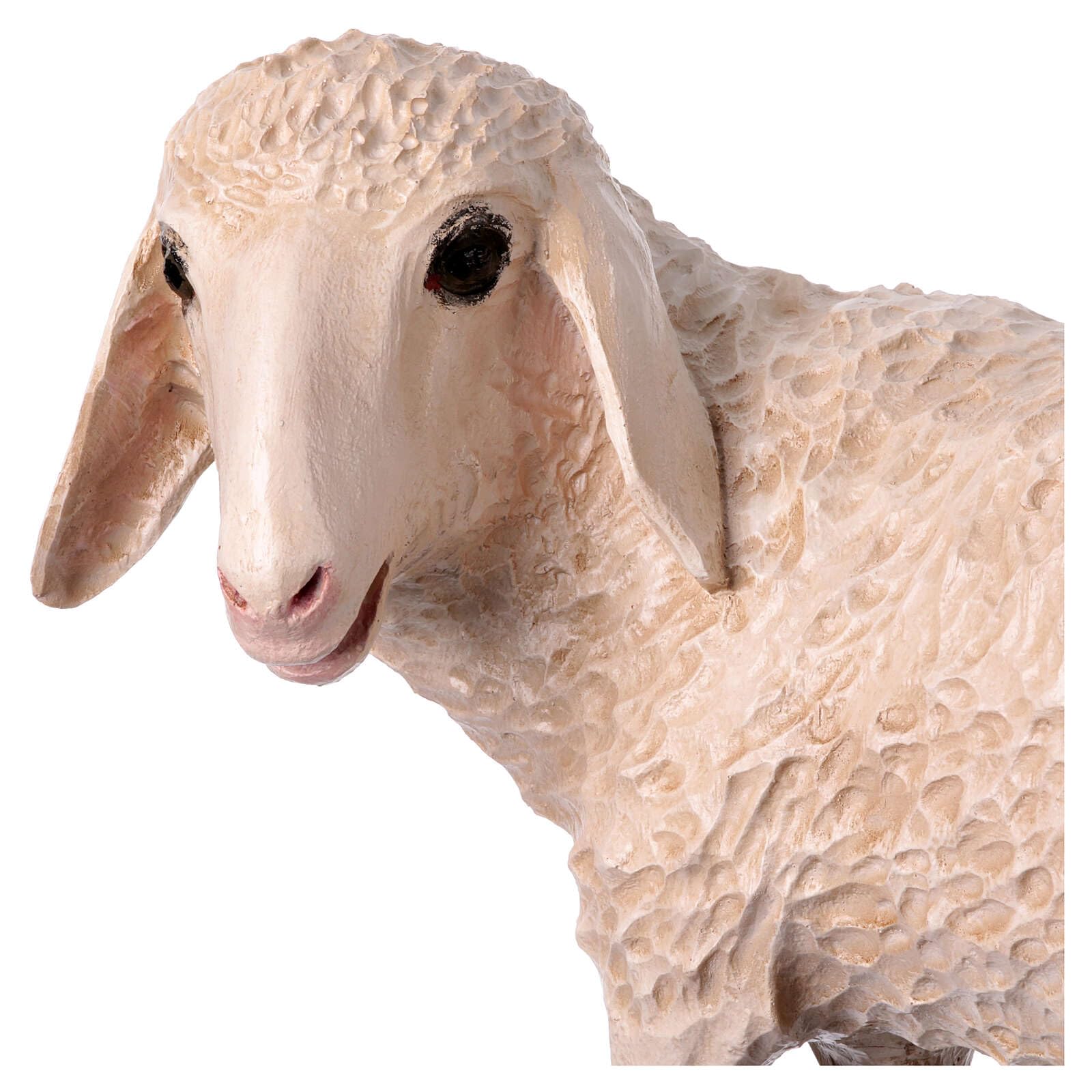 Holyart Sheep swith head up, statue for Lando Landi's Nativity Scene of 100 cm for OUTDOOR, fibreglass
