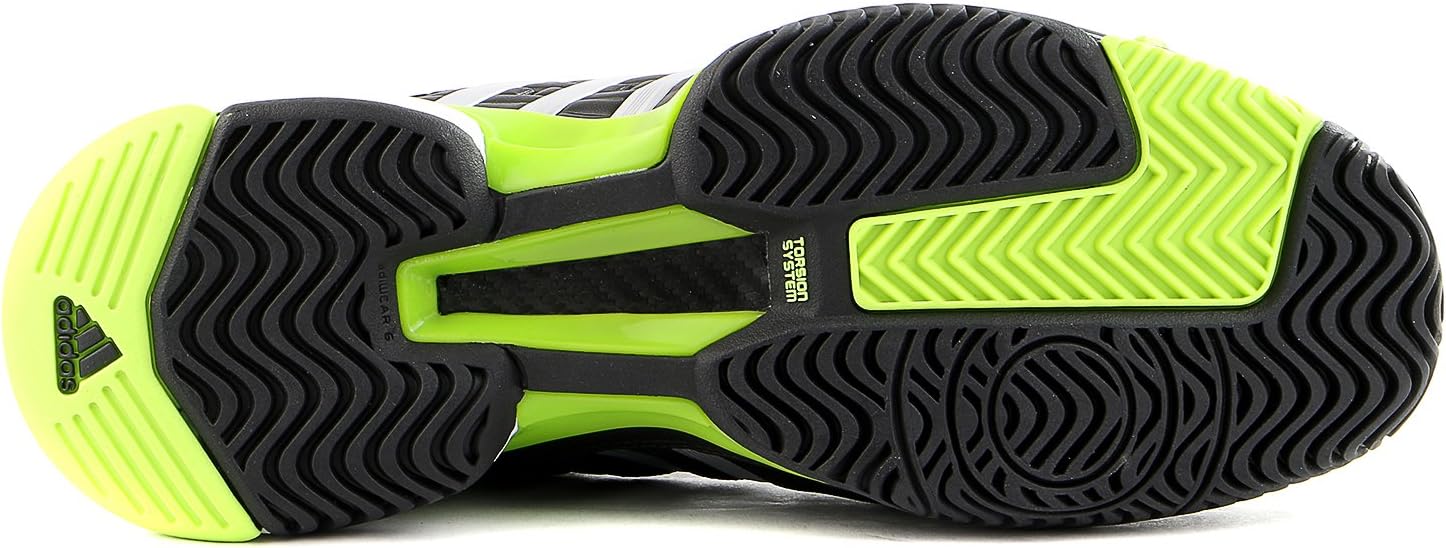 adidas Barricade V Classic Tennis Shoe - Black/Metallic Silver/Solar Slime - Mens - 12